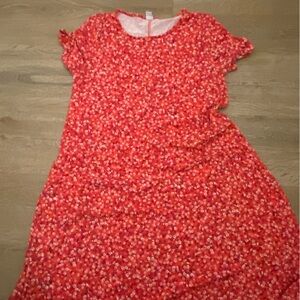 Old Navy Red Floral Print Dress
